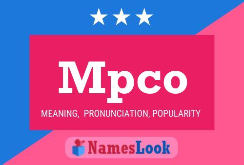 Mpco 名字海报