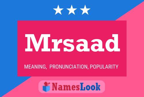 Mrsaad 名字海报