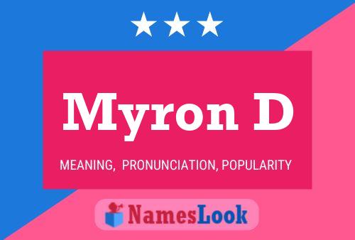 Myron D 名字海报