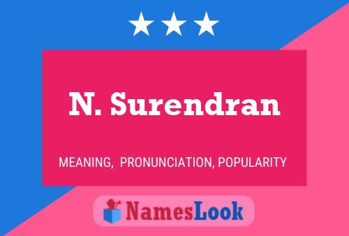 N. Surendran 名字海报