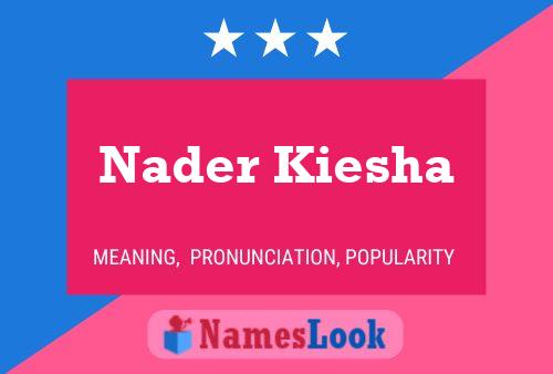 Nader Kiesha 名字海报