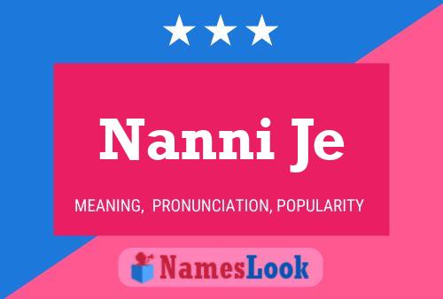 Nanni Je 名字海报