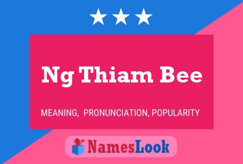 Ng Thiam Bee 名字海报