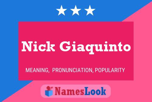 Nick Giaquinto 名字海报