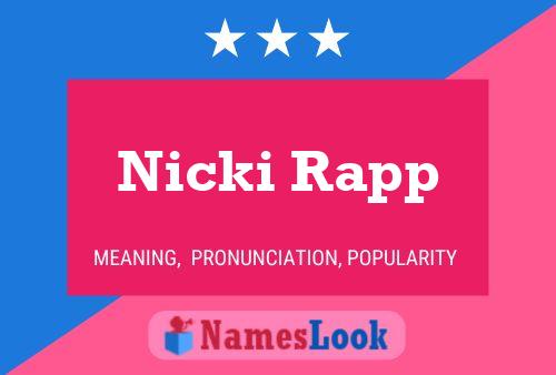 Nicki Rapp 名字海报