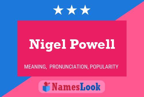 Nigel Powell 名字海报