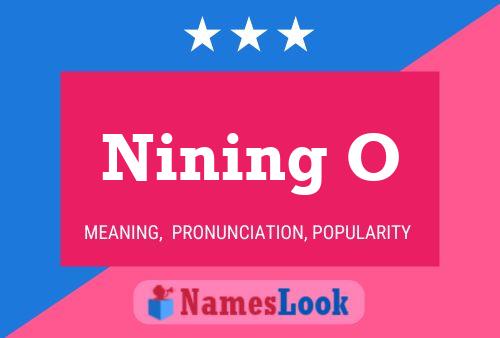 Nining O 名字海报