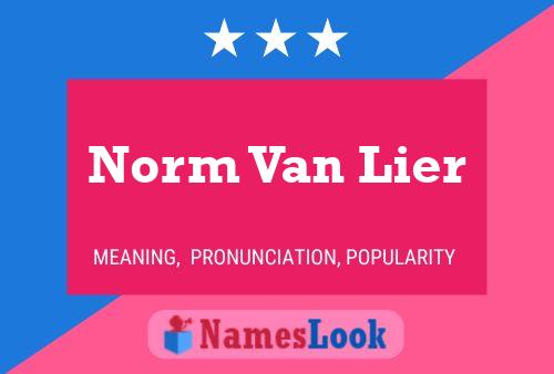 Norm Van Lier 名字海报