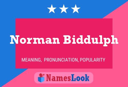 Norman Biddulph 名字海报