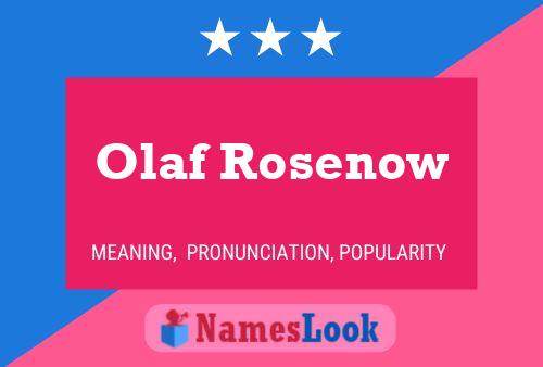 Olaf Rosenow 名字海报