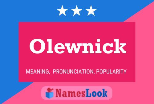 Olewnick 名字海报