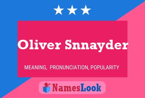 Oliver Snnayder 名字海报