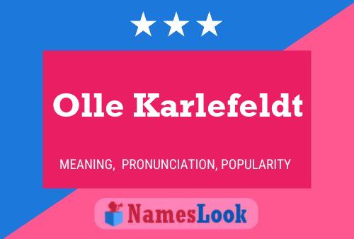 Olle Karlefeldt 名字海报