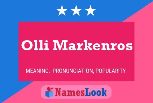 Olli Markenros 名字海报