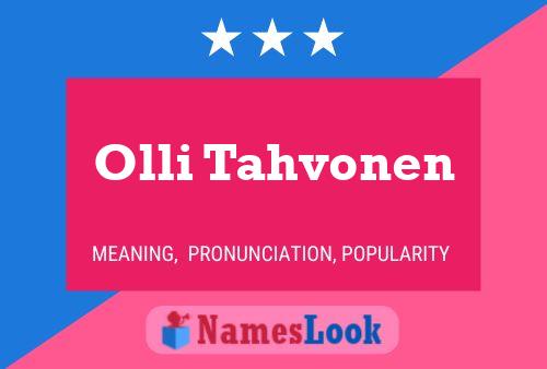 Olli Tahvonen 名字海报