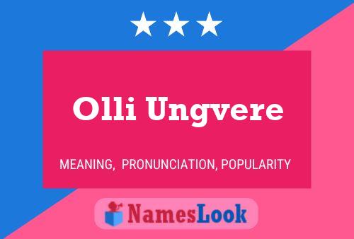 Olli Ungvere 名字海报