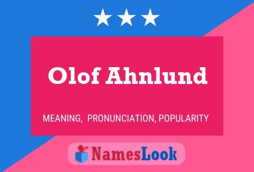 Olof Ahnlund 名字海报