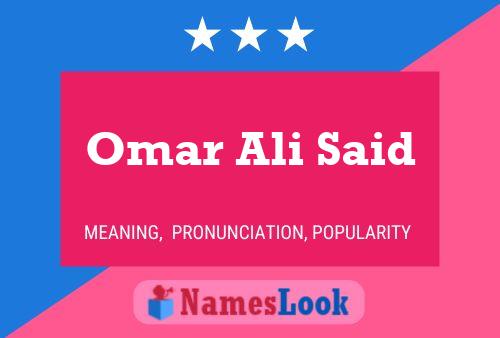 Omar Ali Said 名字海报