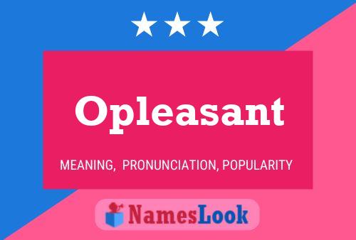 Opleasant 名字海报