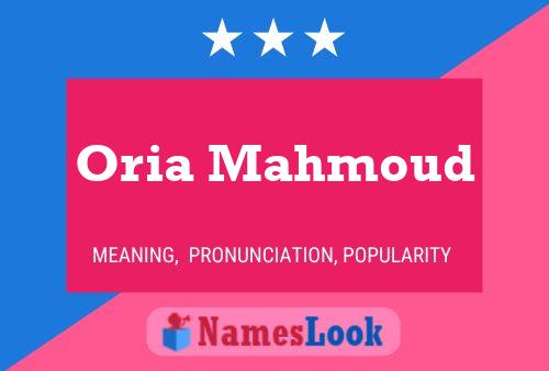 Oria Mahmoud 名字海报