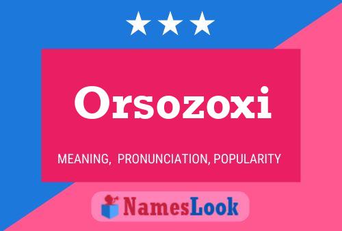 Orsozoxi 名字海报