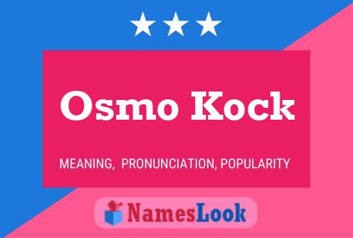 Osmo Kock 名字海报