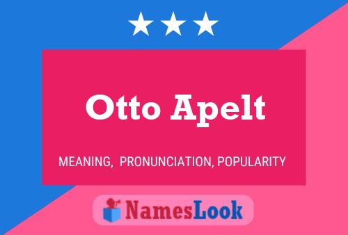 Otto Apelt 名字海报