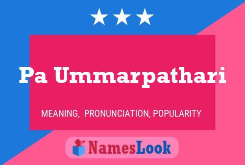 Pa Ummarpathari 名字海报