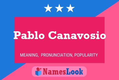 Pablo Canavosio 名字海报