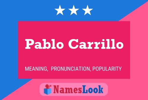 Pablo Carrillo 名字海报