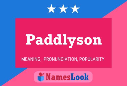 Paddlyson 名字海报