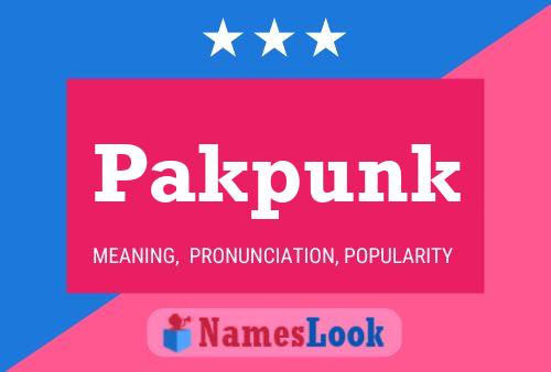 Pakpunk 名字海报