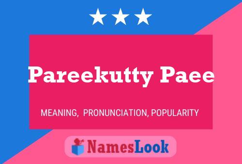 Pareekutty Paee 名字海报