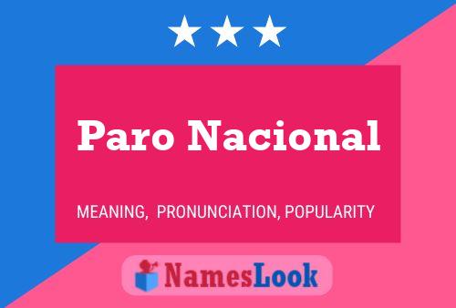 Paro Nacional 名字海报