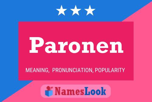 Paronen 名字海报