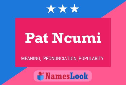 Pat Ncumi 名字海报