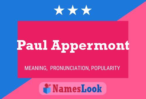 Paul Appermont 名字海报