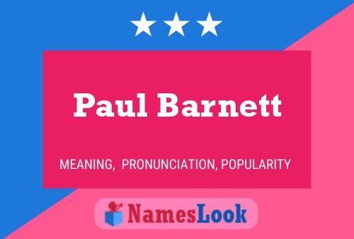 Paul Barnett 名字海报