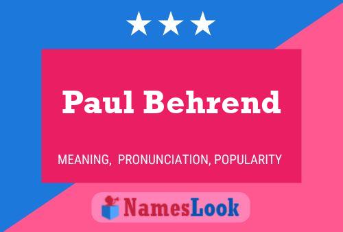 Paul Behrend 名字海报