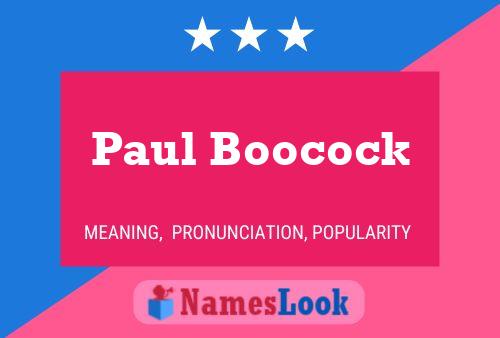 Paul Boocock 名字海报