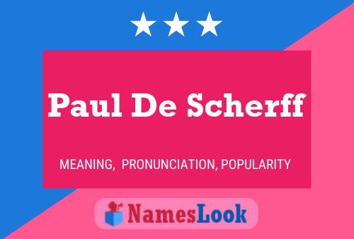 Paul De Scherff 名字海报