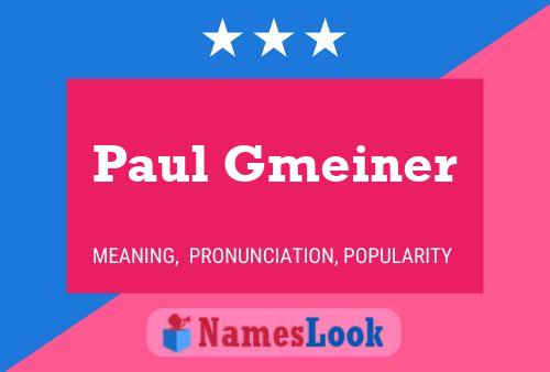 Paul Gmeiner 名字海报