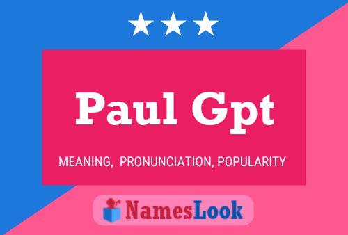 Paul Gpt 名字海报