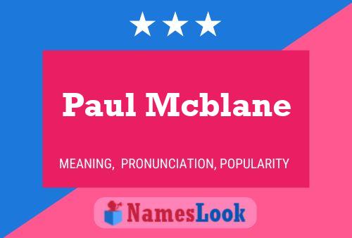 Paul Mcblane 名字海报