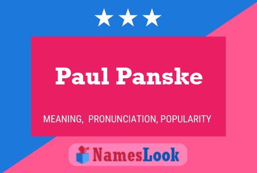 Paul Panske 名字海报