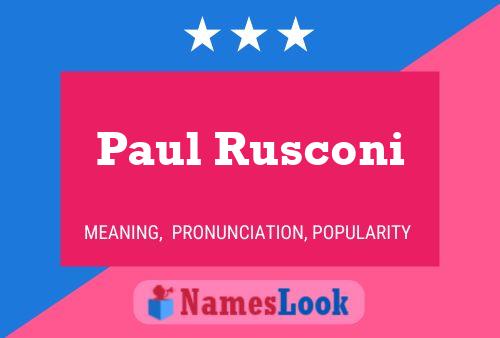 Paul Rusconi 名字海报