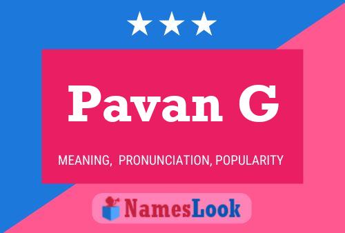 Pavan G 名字海报