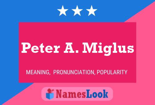 Peter A. Miglus 名字海报