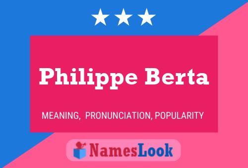 Philippe Berta 名字海报