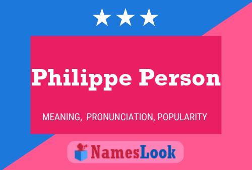 Philippe Person 名字海报